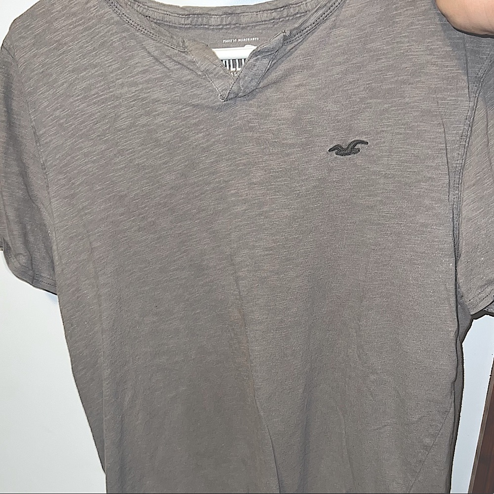HOLLISTER Mens Long Sleeve Grey Tee